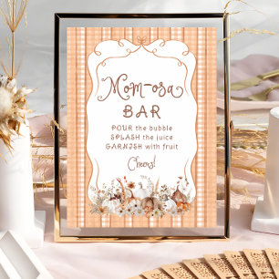 Póster Bar Boho Pumpkin Floral Baby Shower Mom-osa