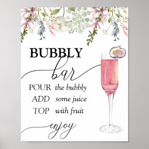 Póster Bar Burbujeante   Flor Silvestre Chic