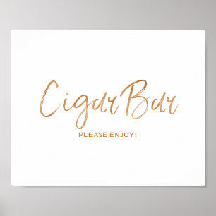 Póster Bar Cigar 8x10 Elegante Rosa Boda de oro