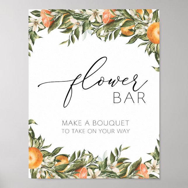 Póster Bar Citrus Flower Bouquet (Frente)