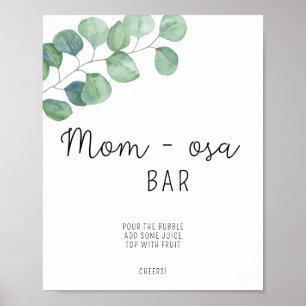 Póster Bar con vegetación de mamá-osa / Poster de bar Mim