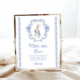 Póster Bar Curte Peter Rabbit Baby Shower Mom-osa