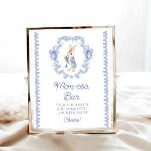 Póster Bar Curte Peter Rabbit Baby Shower Mom-osa
