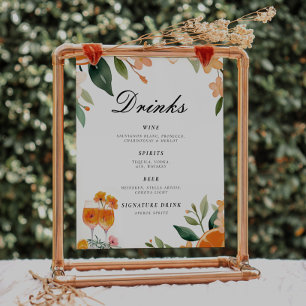 Póster Bar de bebidas Aperol Spritz Bridal Ducha Rótulo