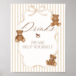 Póster Bar de bebidas para baby shower elegante 'We Can B