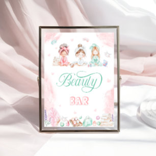 Póster Bar de belleza Spa Fiesta Chica Cumpleaños