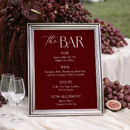 Póster Bar de Bodas Marrón Moderno