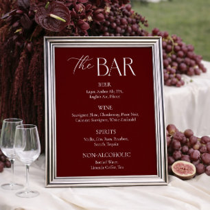 Póster Bar de Bodas Marrón Moderno