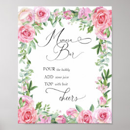 Póster Bar de Burbujas | Rosas Rosadas | Bar de Mimosa