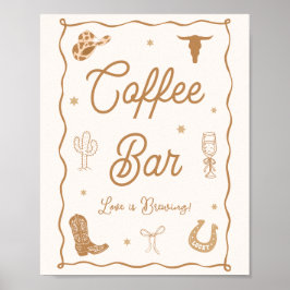 Póster Bar de Café para Despedida de Soltera Western