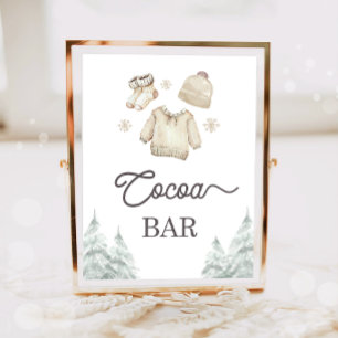 Póster Bar de Chocolate Caliente Bar de Cacao Baby Está F