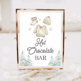 Póster Bar de Chocolate Caliente Cacao Bebé Hace Frío Afu