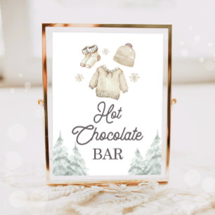 Póster Bar de Chocolate Caliente Cacao Bebé Hace Frío Afu