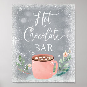 Póster Bar de chocolate caliente Cocoa Chica dulce Rótulo