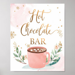 Póster Bar de chocolate caliente Cocoa Chica dulce Rótulo
