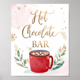 Póster Bar de chocolate caliente Cocoa Chica dulce Rótulo