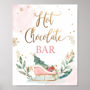 Póster Bar de chocolate caliente Cocoa Sleigh Chica Rótul