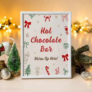 Póster Bar de Chocolate Caliente de Navidad