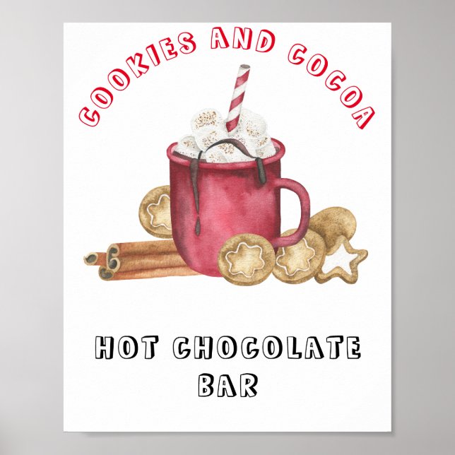 Póster Bar de chocolate caliente para baby shower de gall (Frente)