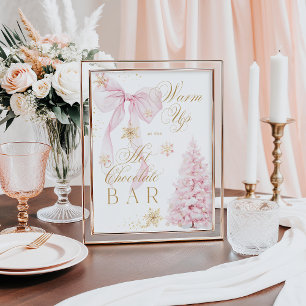Póster Bar de chocolate con barra rosada frío fuera de Ba