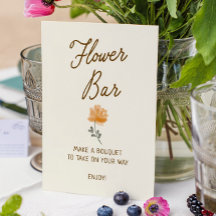 Bar de Flores de Regalo de Boda Dibujado a Mano Fu