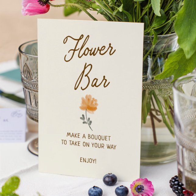 Póster Bar de Flores de Regalo de Boda Dibujado a Mano Fu (Subido por el creador)