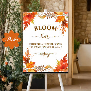 Póster Bar de Flores Otoño Boho Floral Despedida de Solte