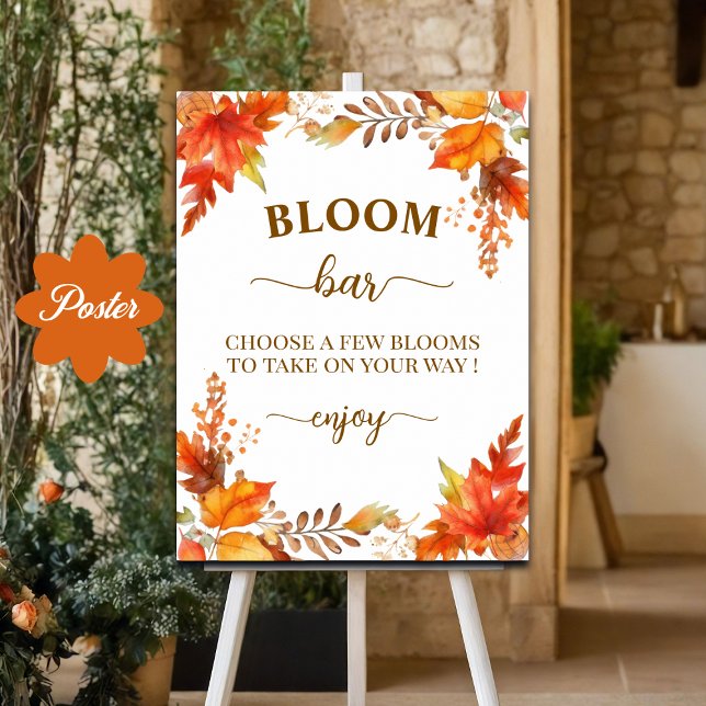 Póster Bar de Flores Otoño Boho Floral Despedida de Solte (Subido por el creador)