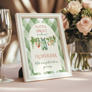 Póster Bar de Flores para Baby Shower Rústico y Neutral c