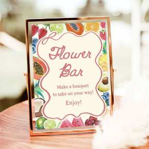 Póster Bar de Flores para Despedida de Soltera Fresh Off 