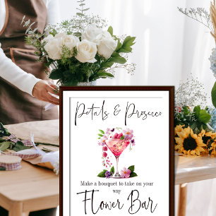 Póster Bar de Flores para Despedida de Soltera Rosado Pet