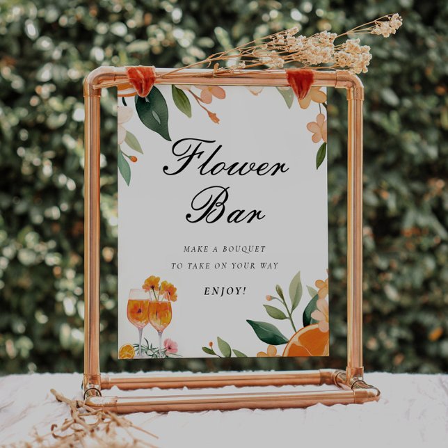 Póster Bar de flores Rótulo Aperol Spritz Bridal Shower (Subido por el creador)