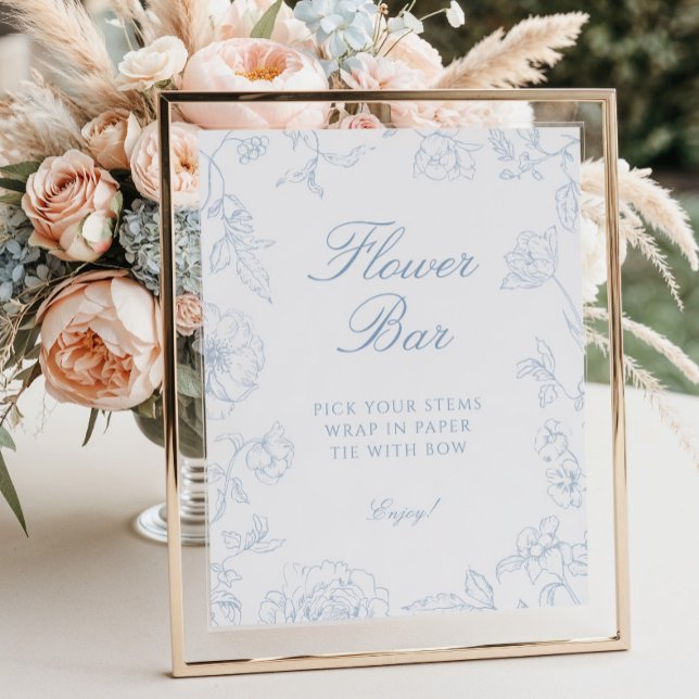 Póster Bar de flores Soft Dusty Blue Chinoiserie (Subido por el creador)