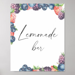 Póster Bar de limonada de baya dulce acuarela