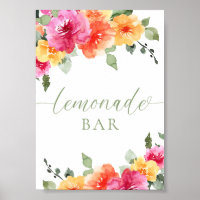 Bar de limonada floral brillante y colorido 