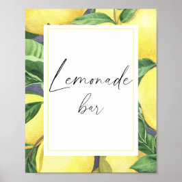 Póster Bar de limonada moderno con limón al agua - cítric