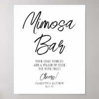 Bar de Mimosa Cheers Moderno Letra Negra a Mano