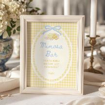 Bar de Mimosa con Gingham Amarillo Mitad de Manteq