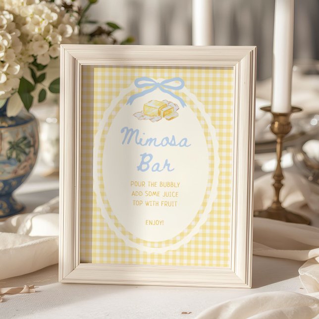 Póster Bar de Mimosa con Gingham Amarillo Mitad de Manteq (Subido por el creador)