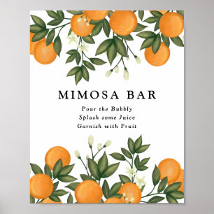 Póster Bar de Mimosa de Citéres Botánicos de Naranja de V