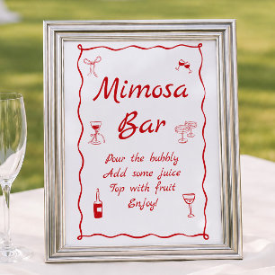 Póster Bar de Mimosa de Wavy That's Amore para Despedida