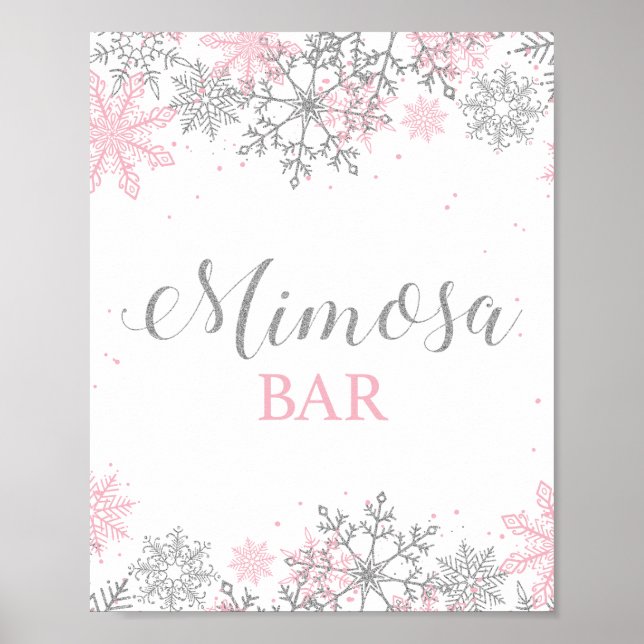 Póster Bar de Mimosa de Winter Onederland (Frente)