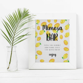 Póster Bar de Mimosa Limón Despedida de Soltera Squeeze P
