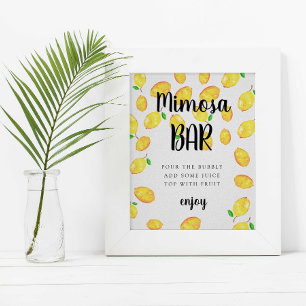 Póster Bar de Mimosa Limón Despedida de Soltera Squeeze P