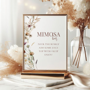 Póster Bar de Mimosa para Desayuno Nupcial de Flores Silv