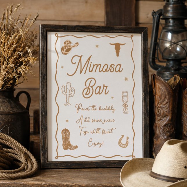 Póster Bar de Mimosa para Despedida de Soltera con Botas  (Subido por el creador)