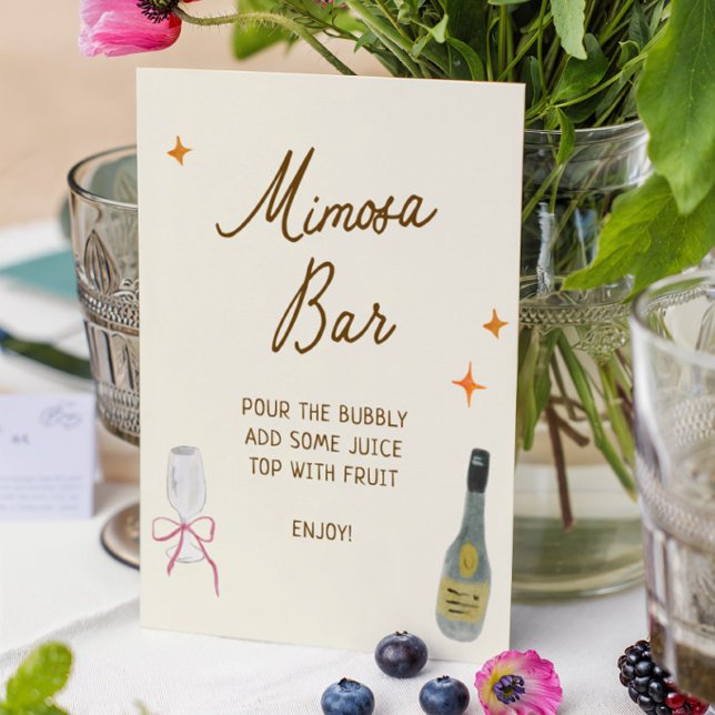 Póster Bar de Mimosa para Despedida de Soltera con Dibujo (Subido por el creador)