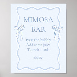 Póster Bar de Mimosa para Despedida de Soltera con Lazo A