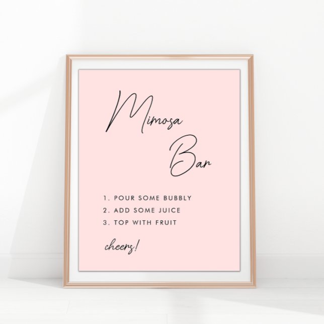 Póster Bar de Mimosa para Despedida de Soltera con Letra  (Subido por el creador)