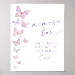 Póster Bar de Mimosa para Despedida de Soltera con Maripo